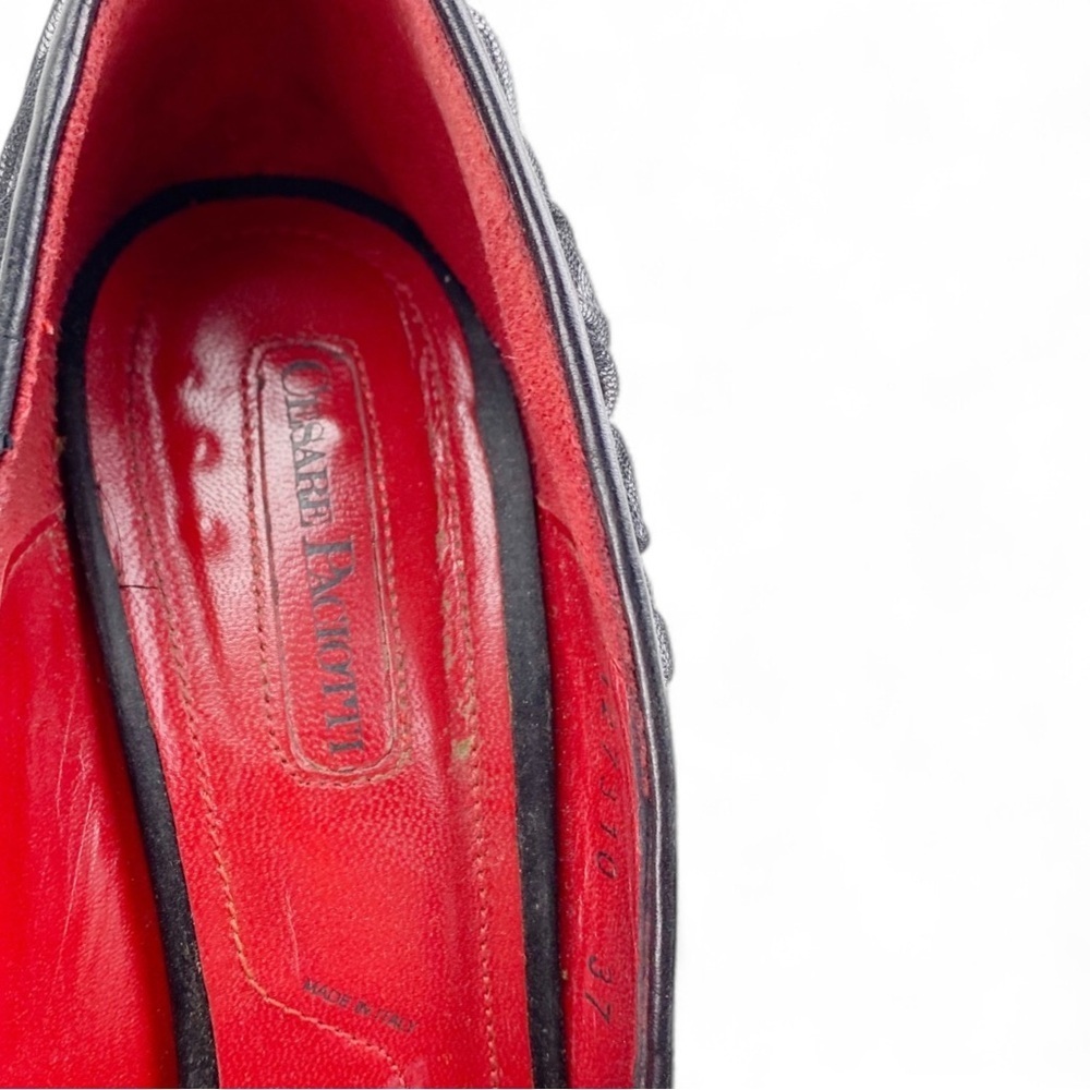 Cesare Paciotti Rasp Seta Tulle Black Heels Size 37​ - Picture 5 of 9